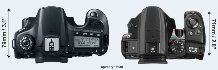Compare 60D versus K-30 top
