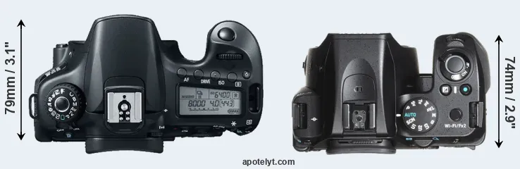 Compare 60D versus K-70 top