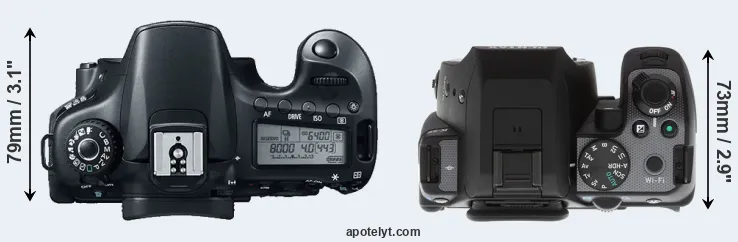 Compare 60D versus K-S2 top