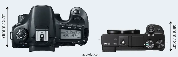Compare 60D versus A6100 top
