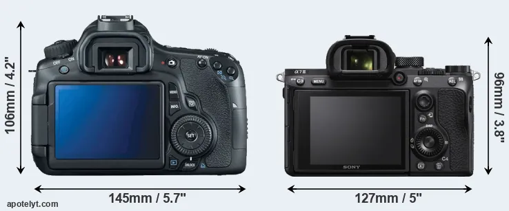 Comparison 60D or A7 III rear