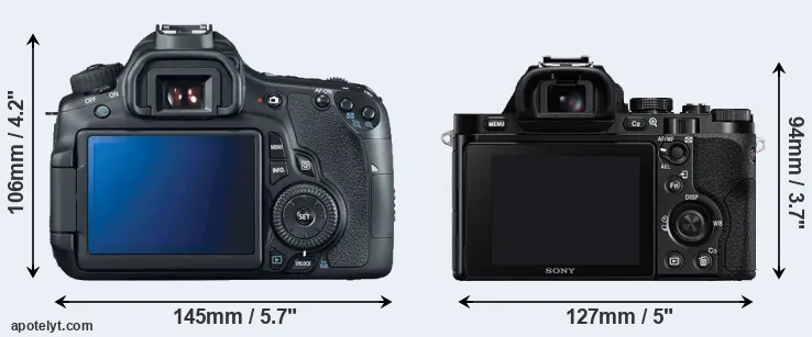 Comparison 60D or A7R rear