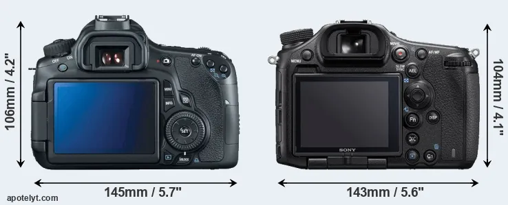 Comparison 60D or A99 II rear