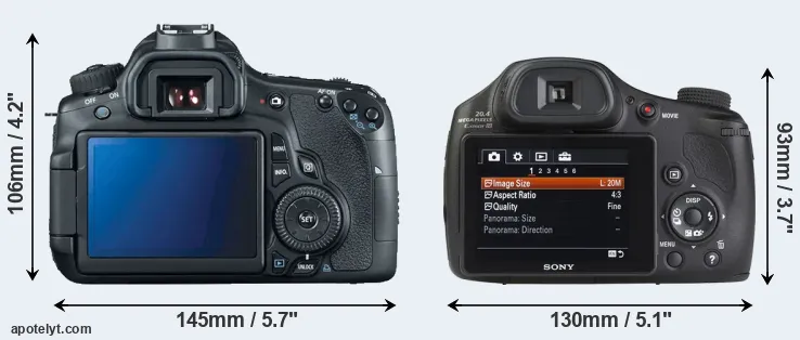 Comparison 60D or HX350 rear