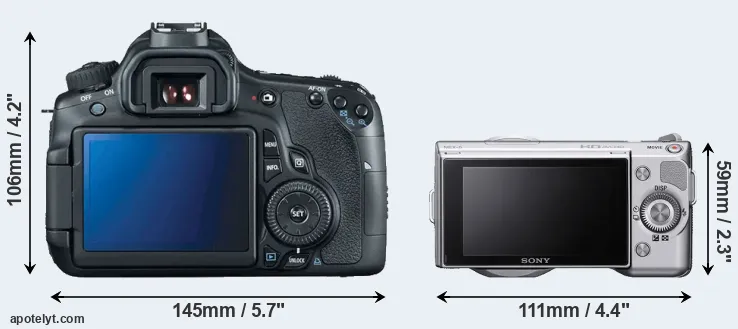 Comparison 60D or NEX-5 rear