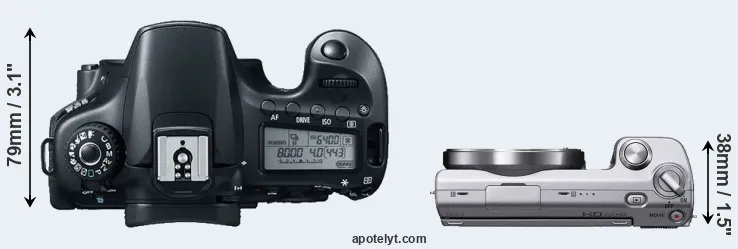 Compare 60D versus NEX-5 top