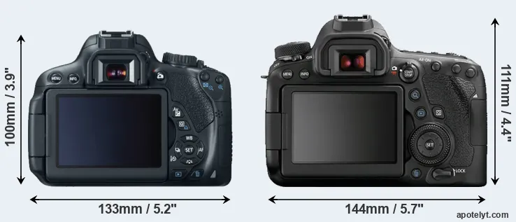 Comparison 650D or 6D Mark II rear
