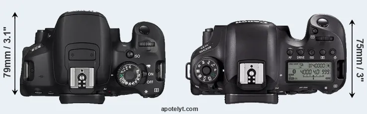 Compare 650D versus 6D Mark II top