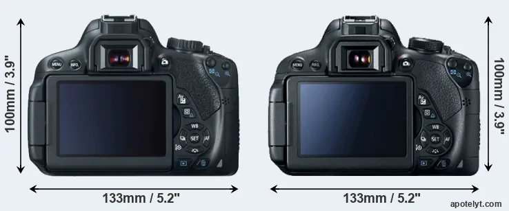 Comparison 650D or 700D rear