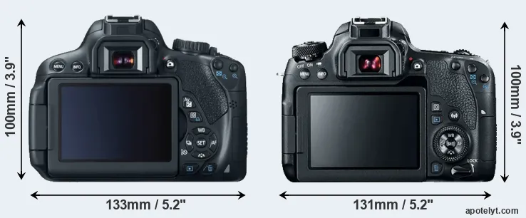 Comparison 650D or 77D rear