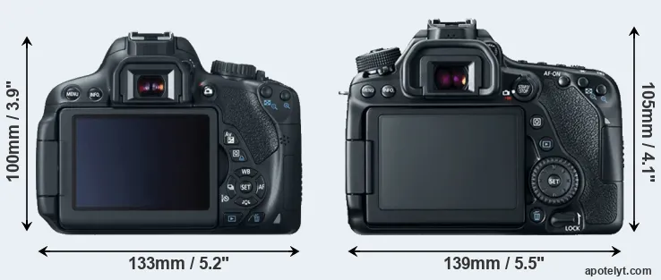 Comparison 650D or 80D rear