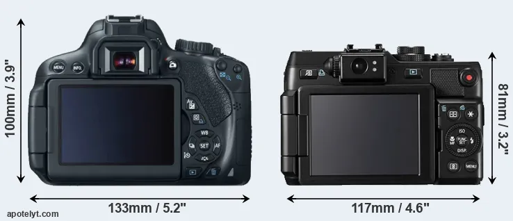 Comparison 650D or G1X rear