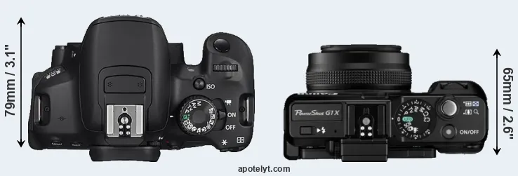 Compare 650D versus G1X top