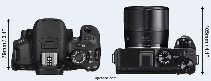 Compare 650D versus G3X top