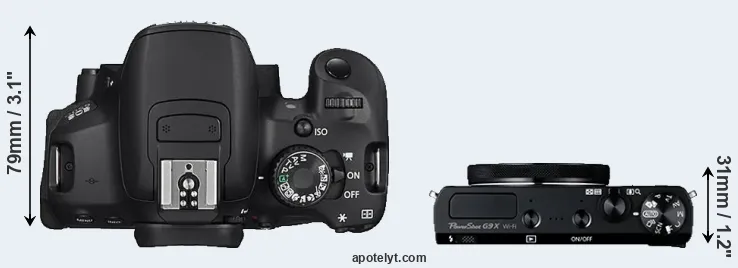 Compare 650D versus G9X top
