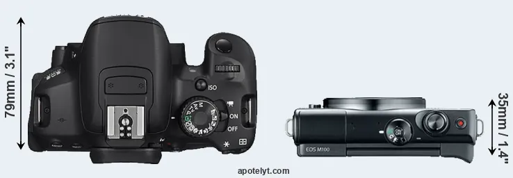 Compare 650D versus M100 top