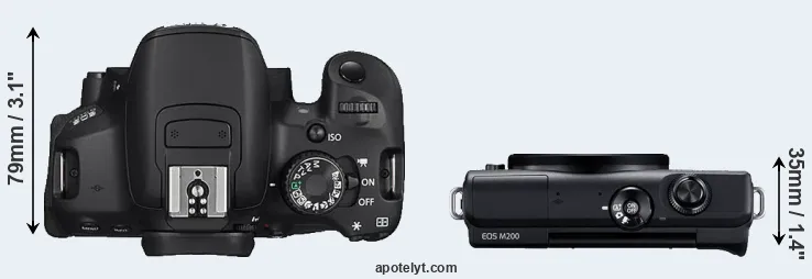 Compare 650D versus M200 top