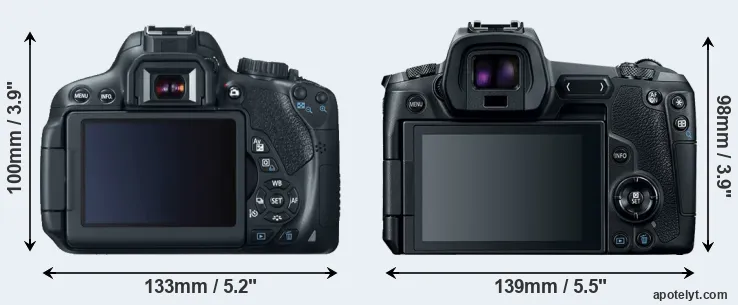 Comparison 650D or Canon R rear