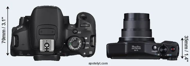 Compare 650D versus SX710 top