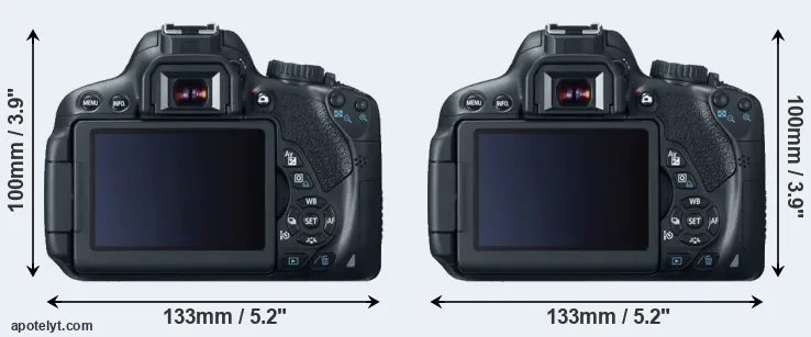 Comparison 650D or T4i rear