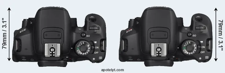 Compare 650D versus T4i top