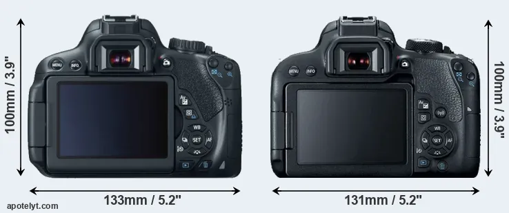 Comparison 650D or T7i rear