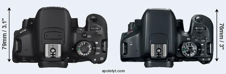 Compare 650D versus T7i top
