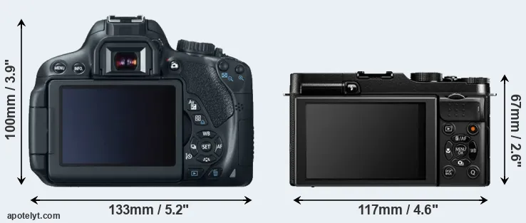 Comparison 650D or X-A1 rear
