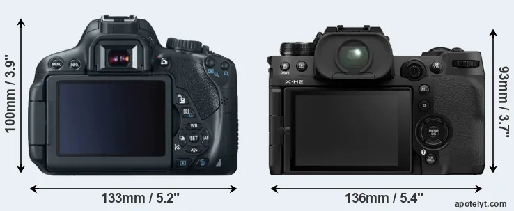 Comparison 650D or X-H2 rear