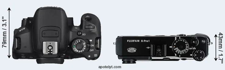 Compare 650D versus X-Pro1 top