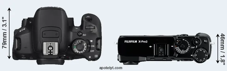 Compare 650D versus X-Pro2 top