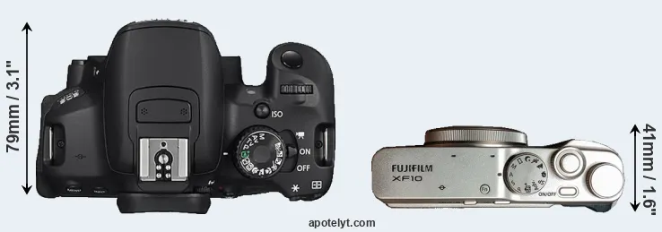 Compare 650D versus XF10 top