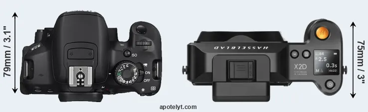 Compare 650D versus X2D 100C top