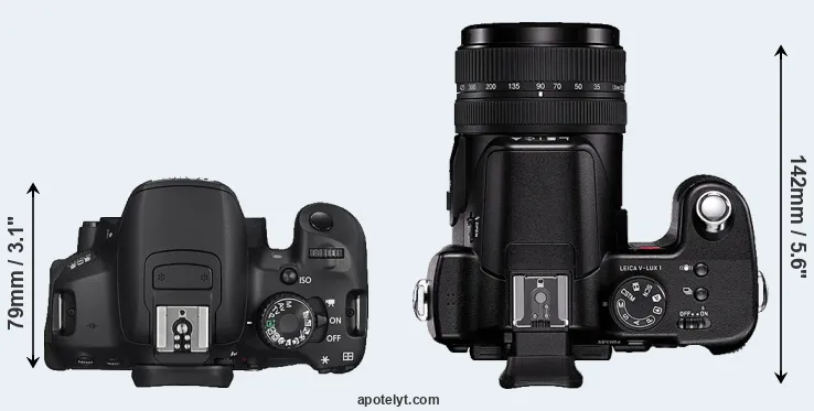 Compare 650D versus V-LUX 1 top