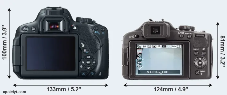 Comparison 650D or V-LUX 3 rear