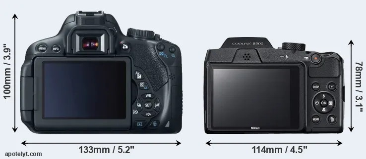 Comparison 650D or B500 rear