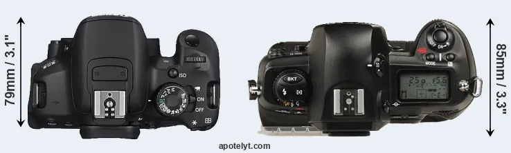 Compare 650D versus D1 top