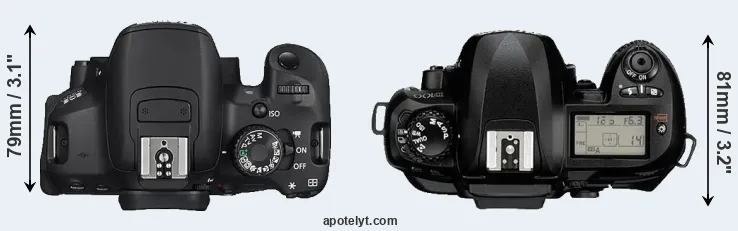 Compare 650D versus D100 top