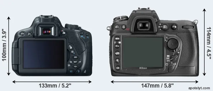 Comparison 650D or D300 rear