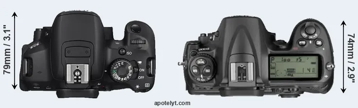 Compare 650D versus D300 top