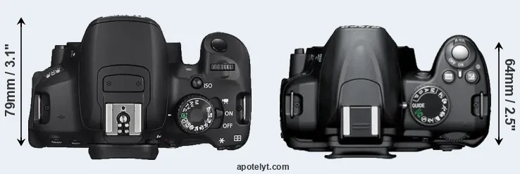 Compare 650D versus D3000 top