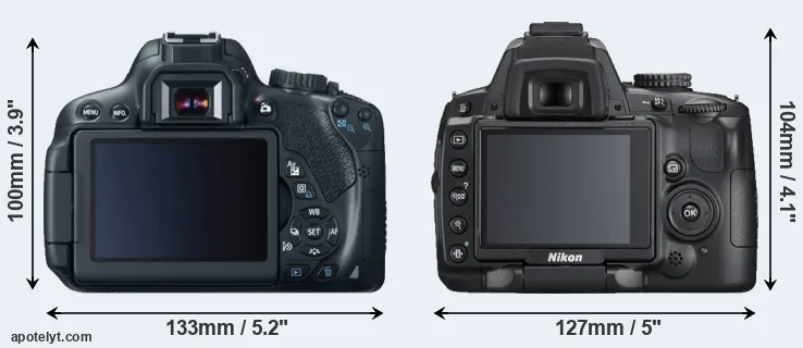 Comparison 650D or D5000 rear