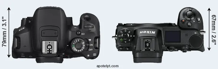 Compare 650D versus Z7 top