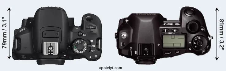 Compare 650D versus E-1 top
