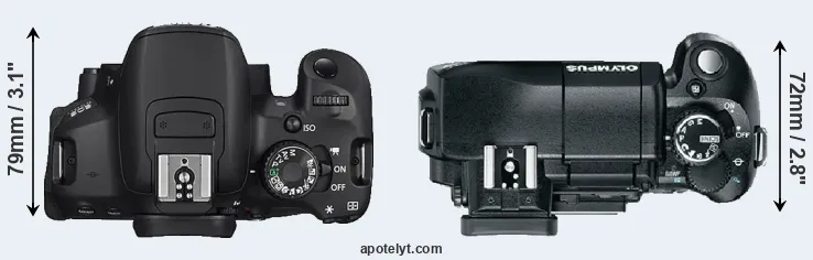 Compare 650D versus E-330 top
