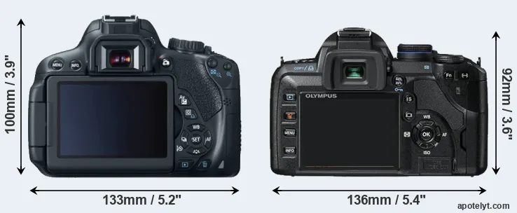 Comparison 650D or E-520 rear