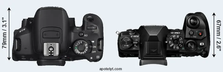Compare 650D versus E-M1 II top