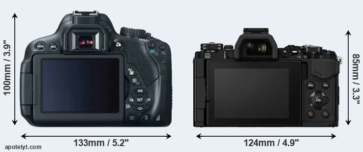 Comparison 650D or E-M5 II rear