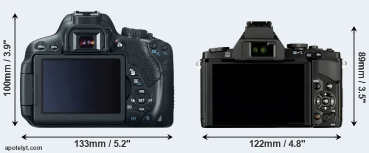 Comparison 650D or E-M5 rear