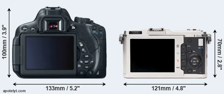 Comparison 650D or E-P1 rear